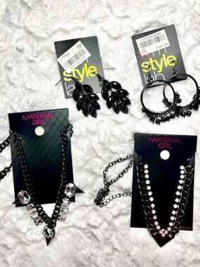 Macy's Black Leaf Drop Earrings